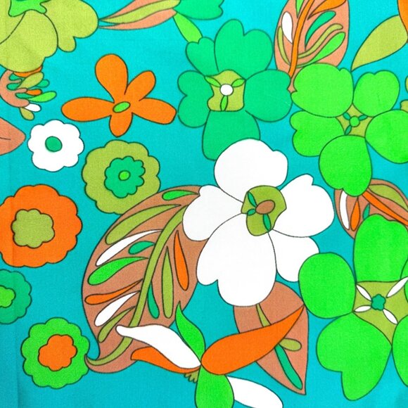 Vintage Mod Retro Polyester Scarf Signed EB - Made in Italy - 27" Square - Picture 6 of 7